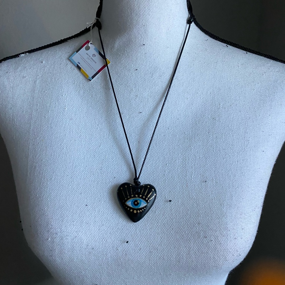 BNWT Edith Orozco Evil Eye Heart Necklace